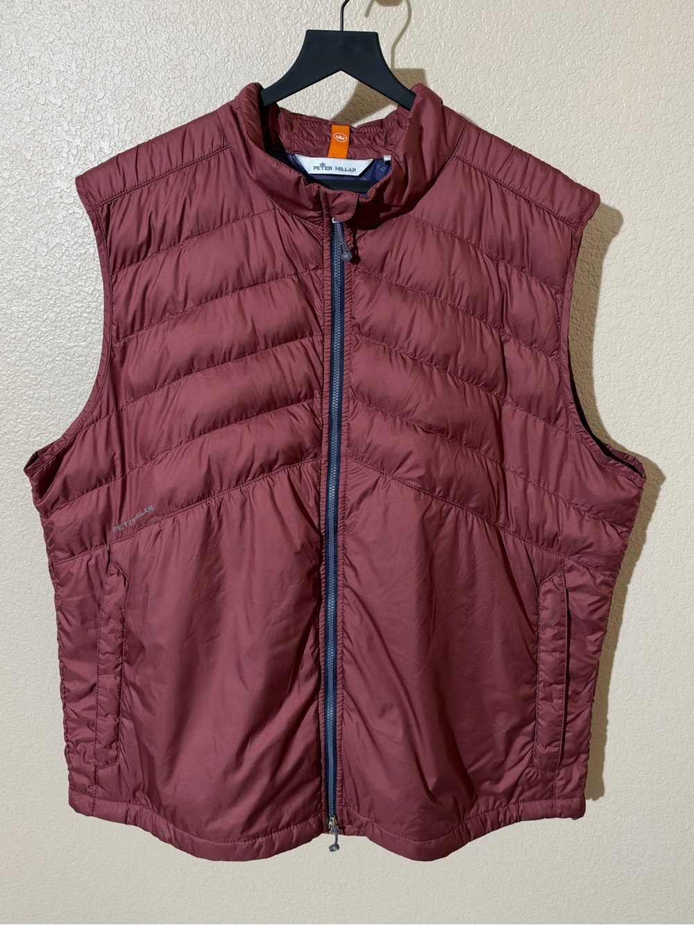 Peter Millar Men's Quilted Burgundy Zip-Front Vest